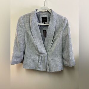 The Limited Women's Light Gray cropped Suit Jacket